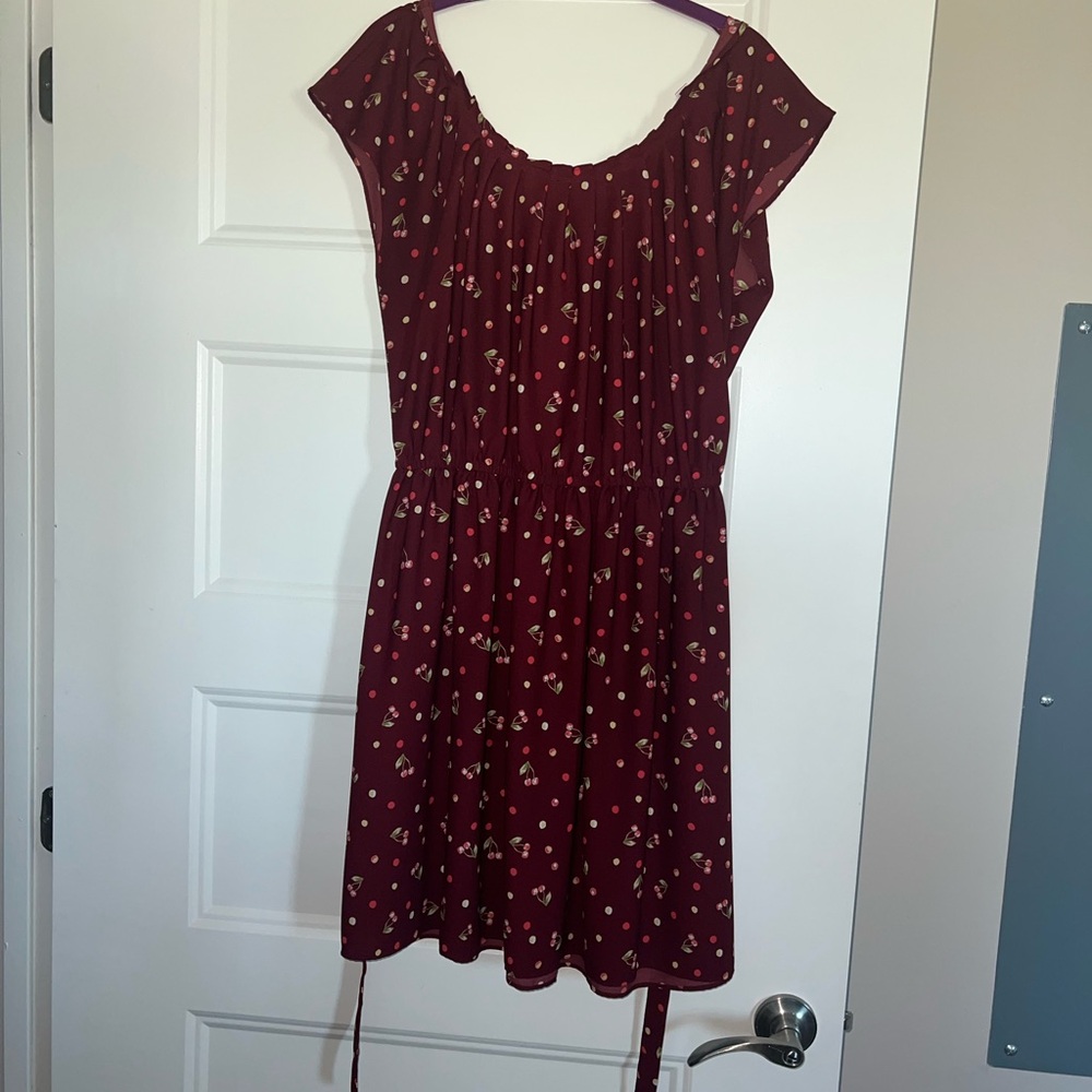 LC Lauren Conrad Burgundy Floral Mini Dress
